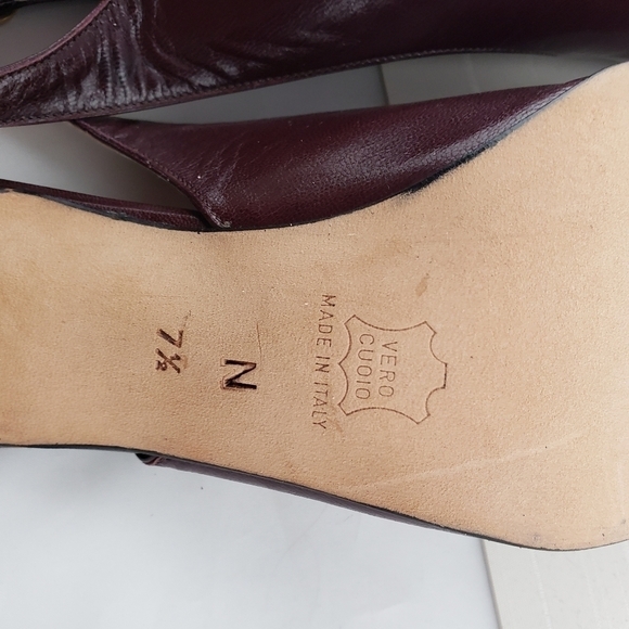 GIVENCHY Chaussures Slingback Heels Brown EUC VTG - Picture 9 of 16